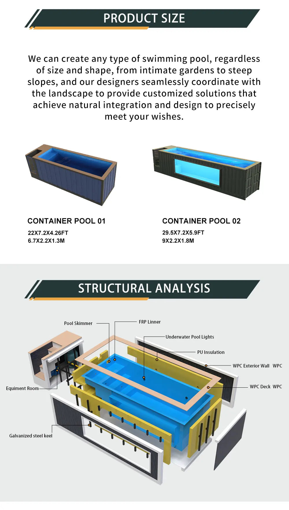 Containerpool 20/40ft mit Glasfenster