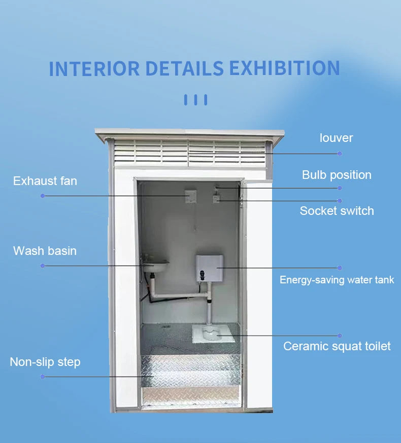 Mobiles WC-Container mit Wassertank