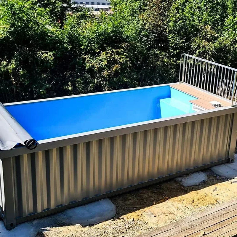 Luxus-Containerpool 20ft mit Glasfenster