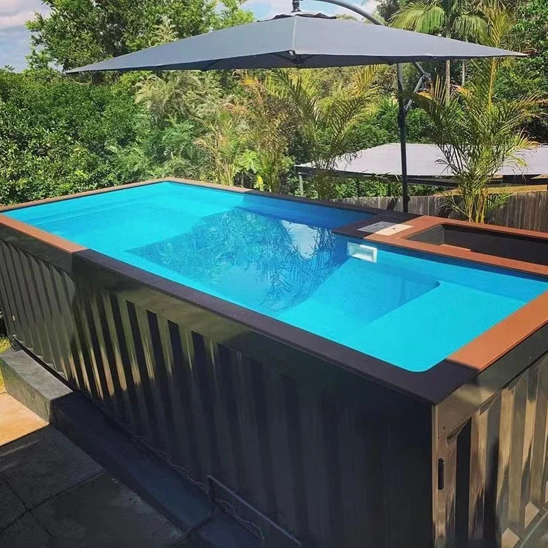 Luxus-Containerpool 20ft mit Glasfenster